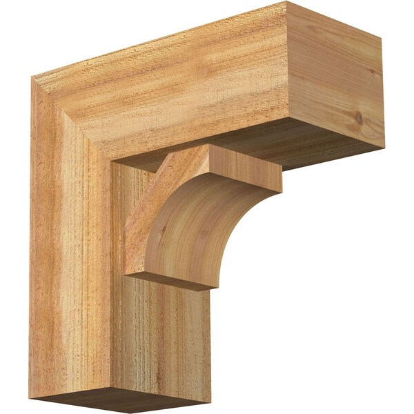 Ekena Millwork Westlake Block Rough Sawn Bracket w/ Offset Brace, Western Red Cedar, 8"W x 18"D x 18"H BKT0806X18X18WTL05RWR - main